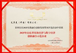 艾多美荣获实体与数字经济创新融合示范企业